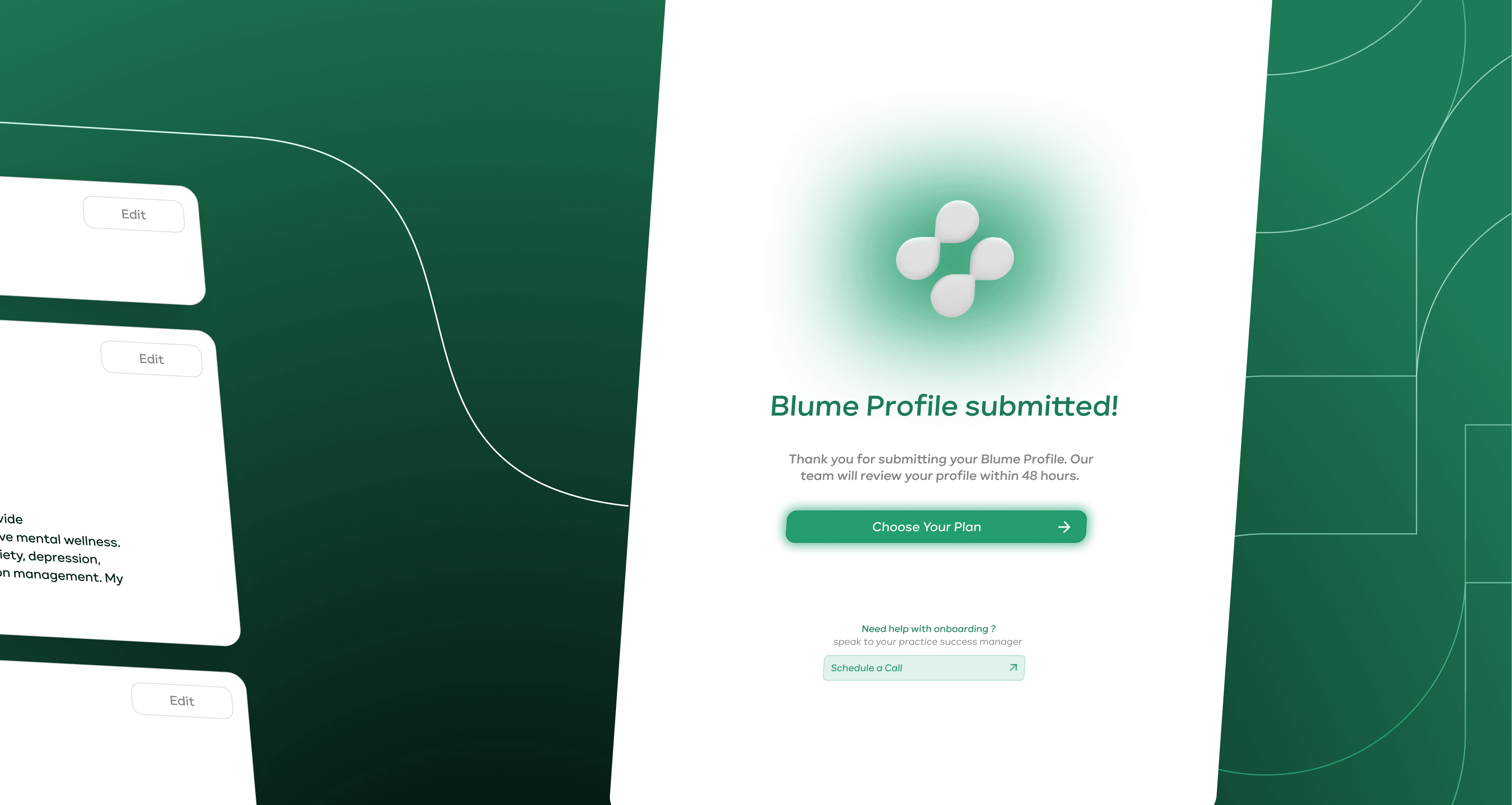 Blume Health profile submitted
