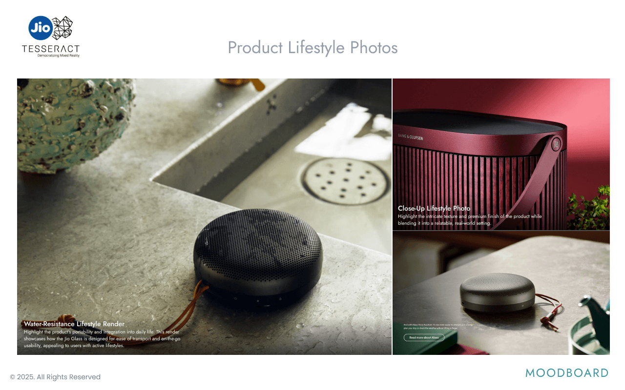 Jio Tesseract Moodboard direction slide 7